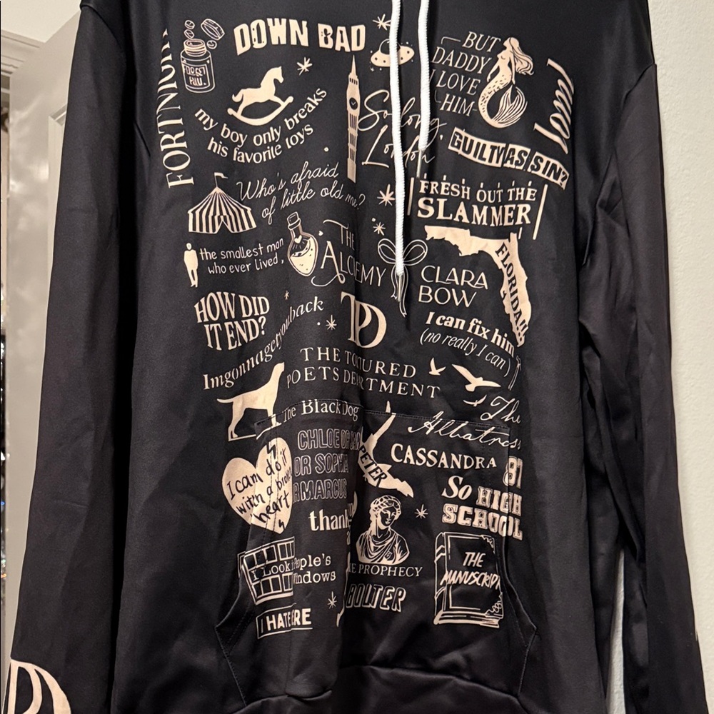 Taylor Swift TTPD Black Graphic Hoodie
